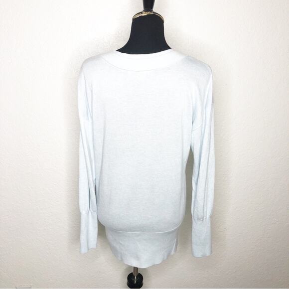 WHBM light blue deep v neck wool blend sweater size Medium - Picture 13 of 13